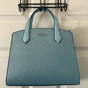 Kate Spade Glitter baby Blue Satchel Purse New With Tag